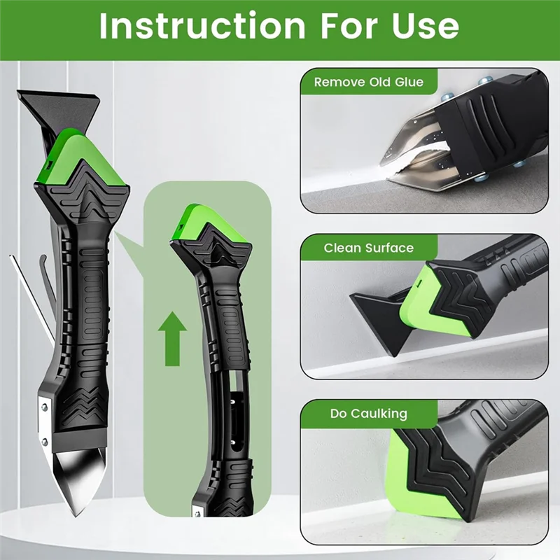 

Набор инструментов для герметизации: пистолет для герметика, шпатель, скребок, инструмент для удаления герметика для герметизации плитки в ванной и душевой, профессиональный.