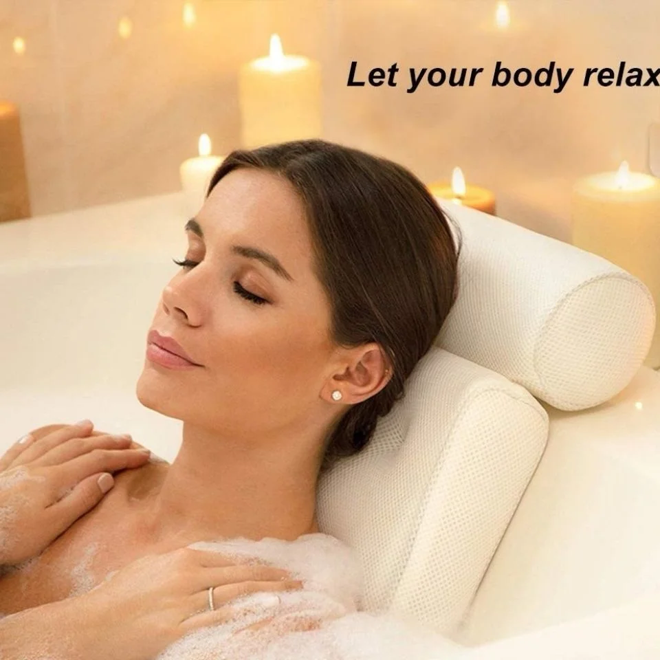 

[Comfortable bathing] Bathtub pillow, soft support for head and neck, non-slip design, make your bathing time more relaxing