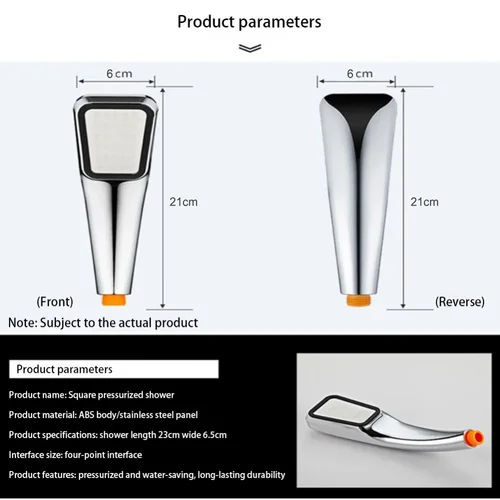 Imagen 2 del producto Juego de cabezal de ducha sobrealimentado de 300 orificios, cabezal de ducha grande con salida de agua, cabezal de ducha cuadrado galvanizado de mano