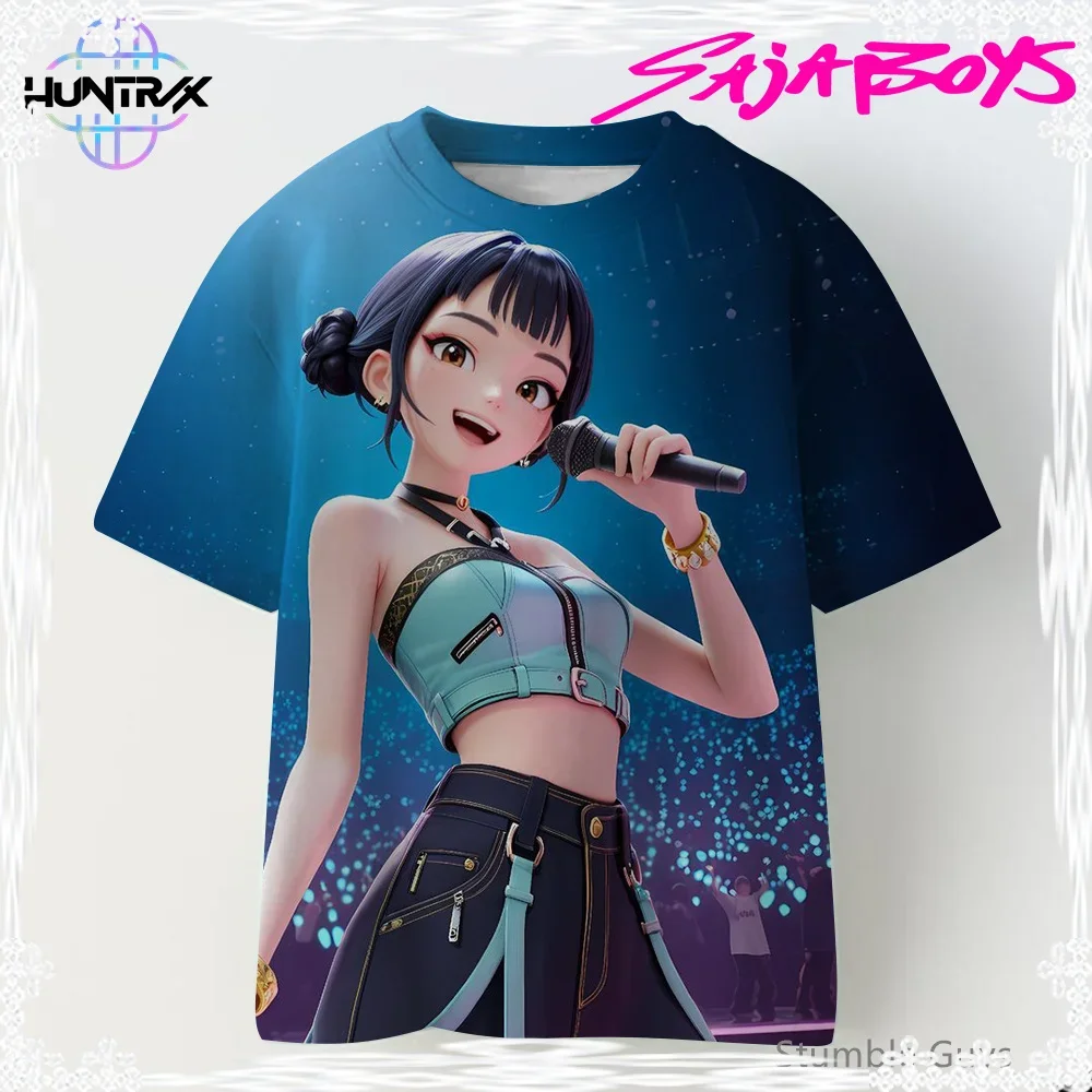 

Casual Fashion Summer Kpop Demon Hunters Kids 3D Cartton Short Sleeve Boys Girls T-Shirt Anime Clothes
