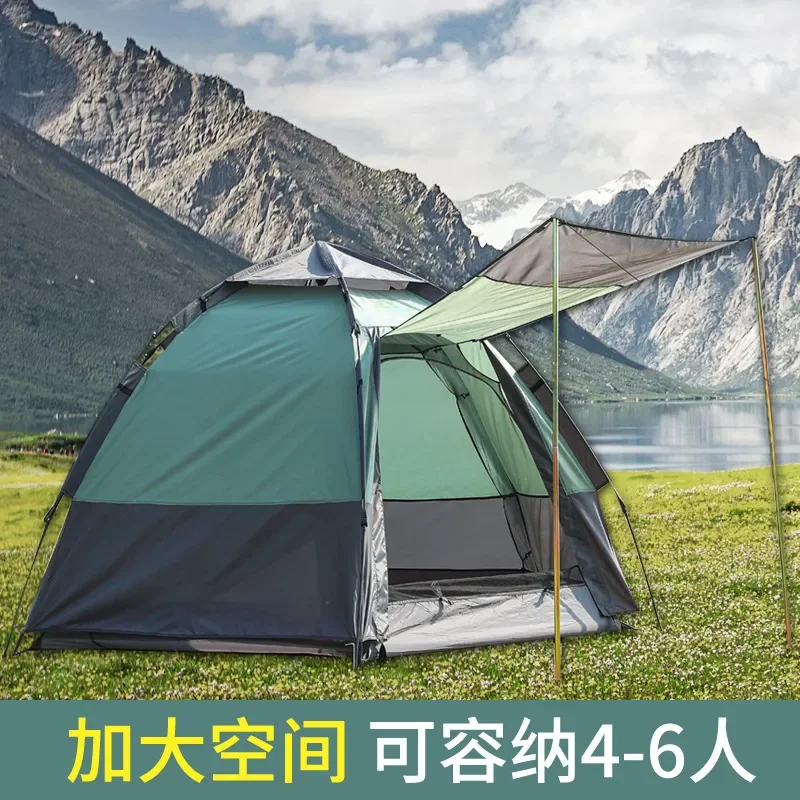 For Automatic Tent Outdoor Camping Thickened Hexagonal Windproof Rainproof Double Layer Storm Proof Super Lightweight