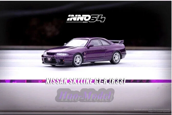 

INNO 1/64 для Nissan SKYLINE GTR R33 400R, литая под давлением модель автомобиля из сплава, имитация игрушки, подарок на день рождения, коллекция для хобби, фиолетовый