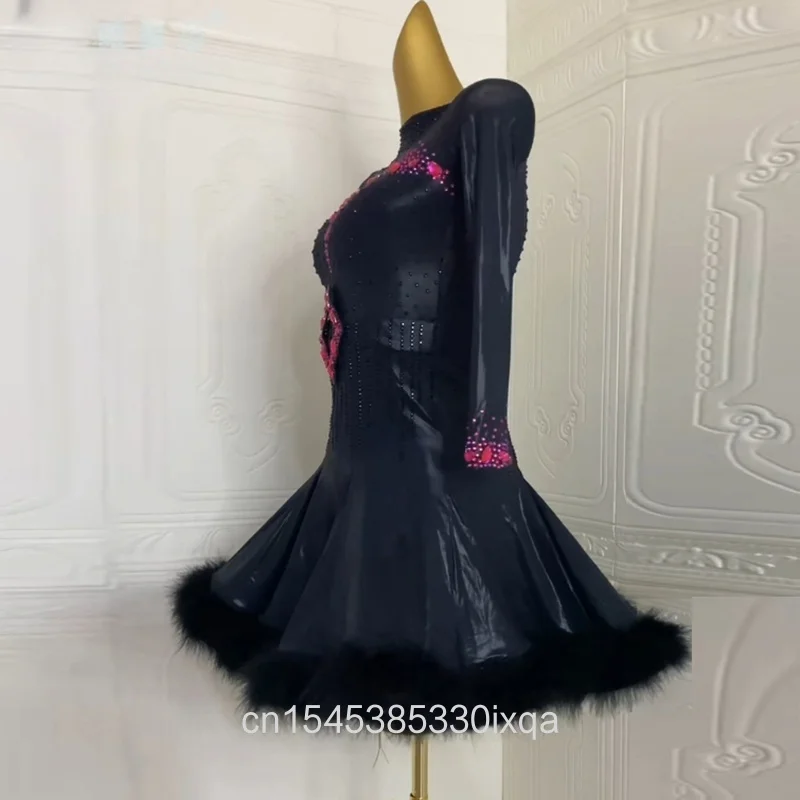 Vestidos de competición latina para niños Rumba Chacha Tango Ropa de práctica y campeonatos de rendimiento profesional personalizada