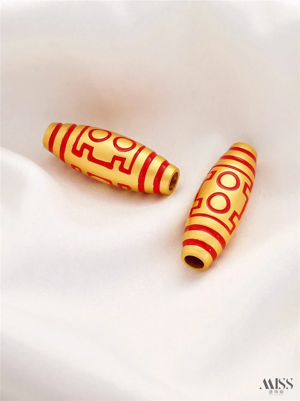 

Matte Gold 18K Gold Bag Dragon Ball Dzi Bead Pendant Faucet Beaded DIY Hand Rope Bracelet Necklace String Jewelry Accessories