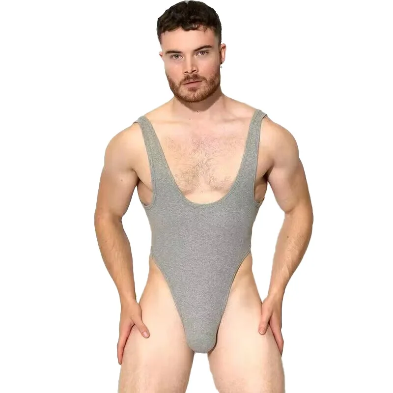 Men Bodysuits Onesies for Adults Man Undershirts Lingerie T-back Gay Jumpsuits Underwear Exotic Playsuits One-piece Nightwear