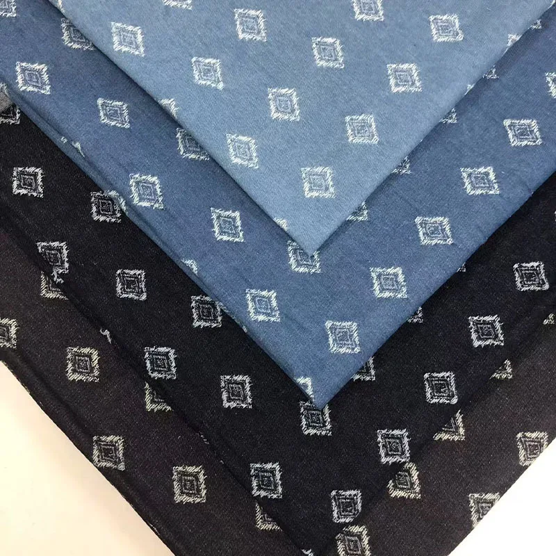 

Quadrilateral Jacquard Washed Denim Fabric for DIY Sewing - Suitable for Dresses Bags Pants Hats - Denim Fabric Roll