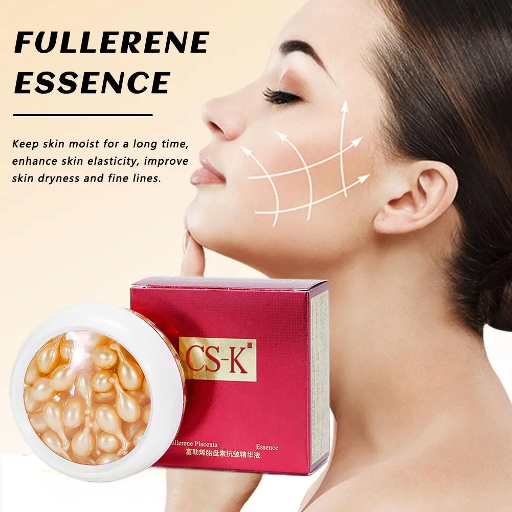 30 Kapseln Fullerene Plazenta Essenz Für Gesicht Plazenta Serum Verjüngende Feuchtigkeitsspendende Hautpflege Retinol Anti-Age Gesichts H5V1