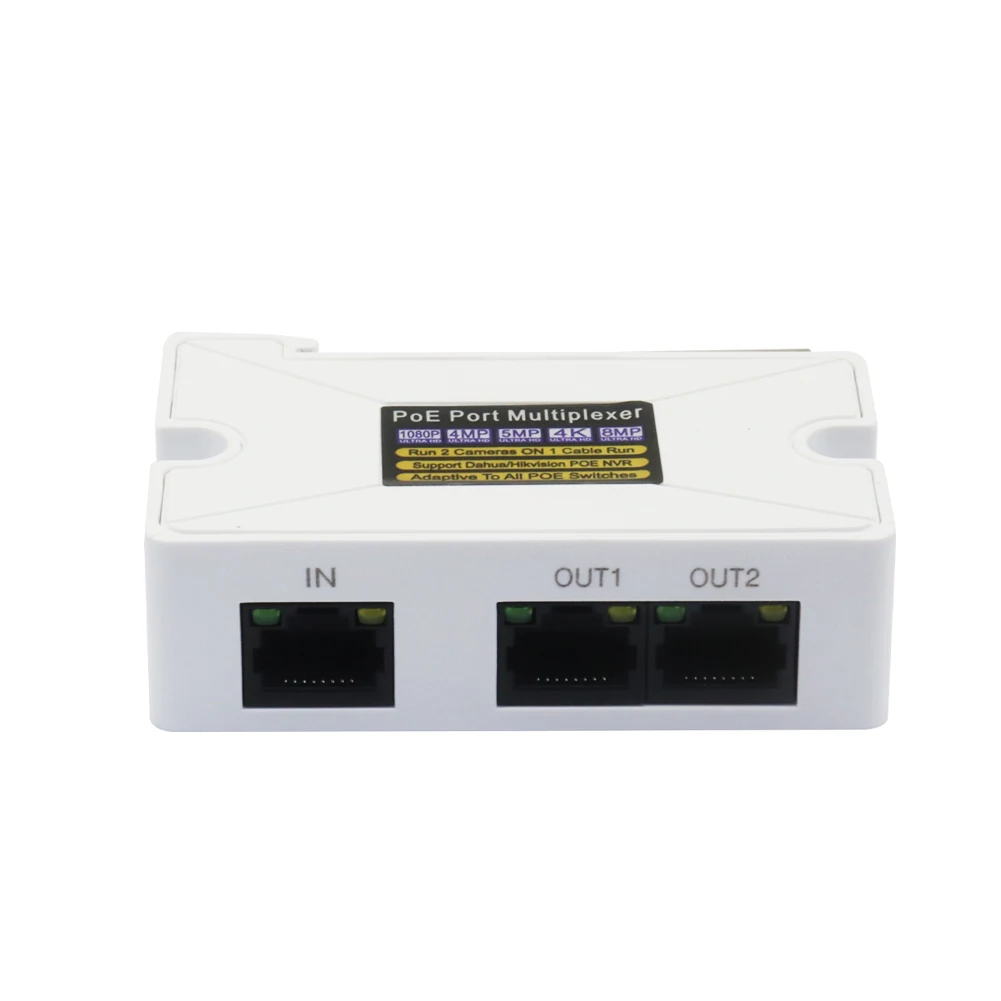 Mini Size PoE Extender 1 In 2 Out PoE Repeater IEEE802.3af/at 10/100M RJ45 Port