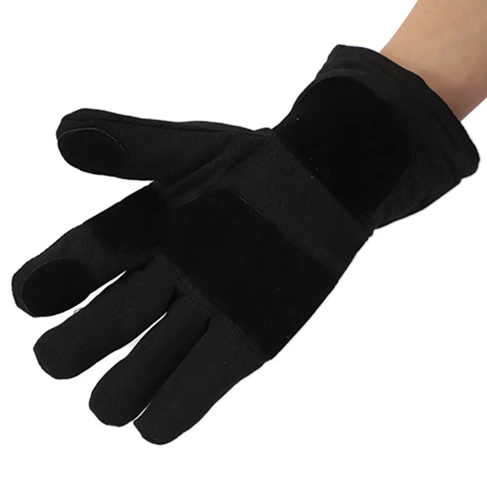 Black Fireman Gloves Firefighter Training Reflective Strap Fire Proof Gloves Non-Slip Flame Retardant Fire Resistant Gloves