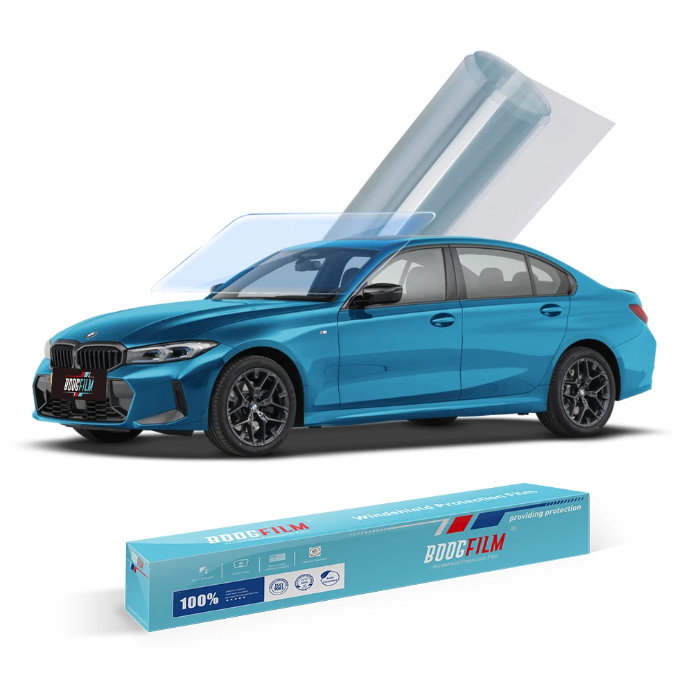 BOOGFILM Instant Self-Healing KPU Base Anti-Scratch Car Windshield Protection Film with Easy Installation Good Shrinking Feature