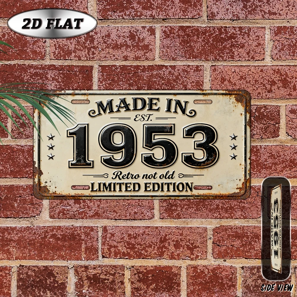 2D Flat, [2D Flat] 1pc Vintage 1953 Metal Sign - Aluminum Retro Wall Plaque 12