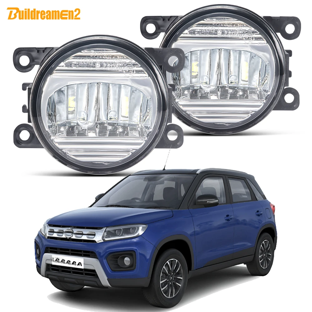 2 Pcs 30W Car Fog Light Assembly LED Fog Driving Lamp DRL For Suzuki Brezza Vitara Brezza 2016 2017 2018 2019 2020 2021 2022