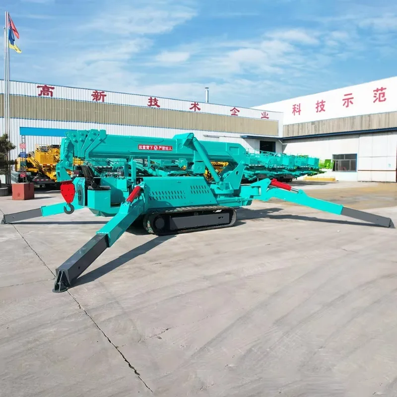High Performance 3 Ton Spider Crane Wide Base Portable Hydraulic Boom Lift Crawler Mounted System Indoor Tasks