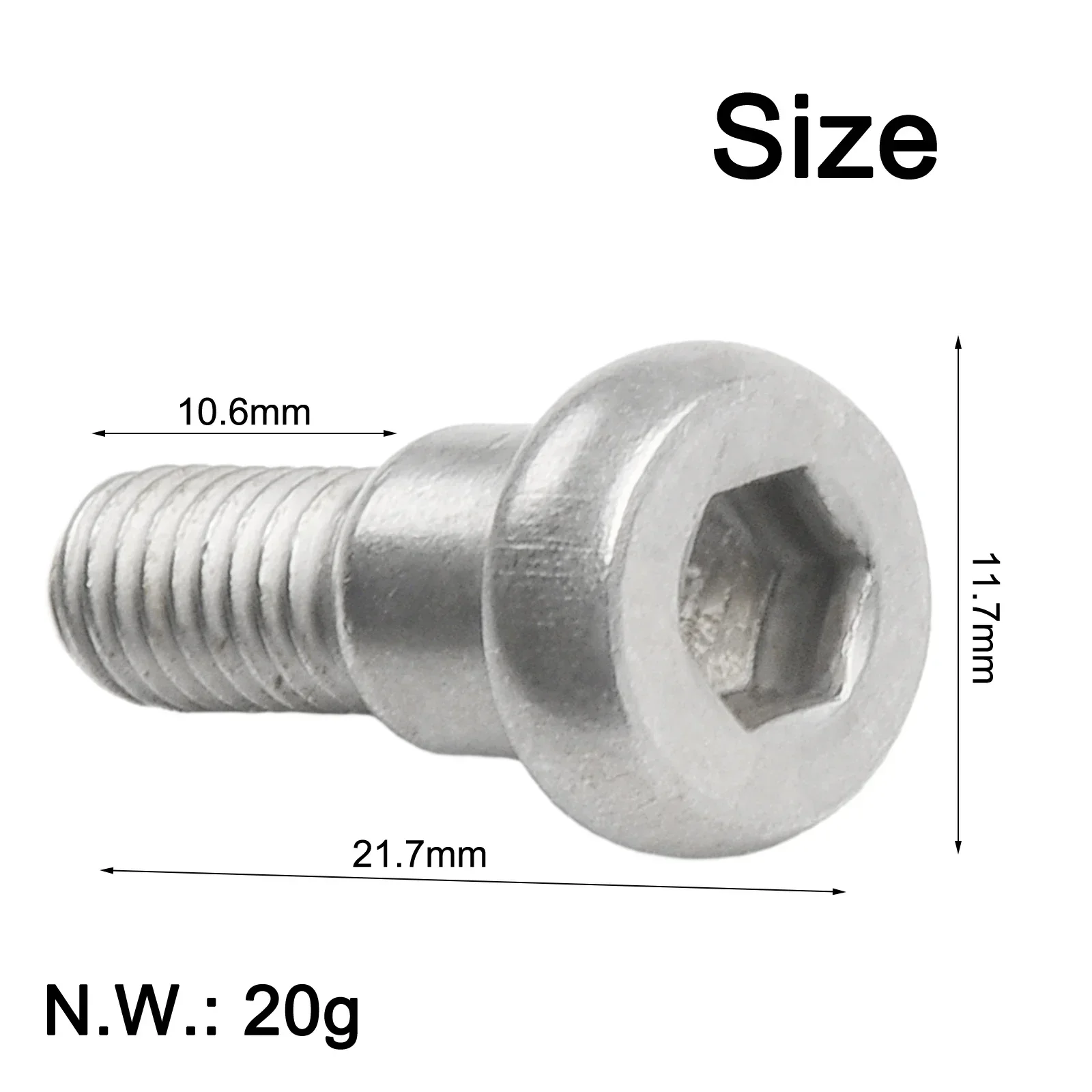 Premium 2-Piece Rear Axle Bolt Set For/Pro Scooter Robust Silver Metal Screws 21.7mm Length Electric Skateboard Accessories