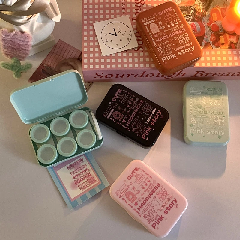 

Fashion Portable Contact Lens Box Kit For Women Girls Contact Lens Storage Case Beauty Pupil Storage Container