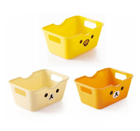 1PC Portable Mini Storage Baskets Desktop Sundries Organizer Laundry Basket Plastic Cosmetic Makeup Sorting Basket with Handle
