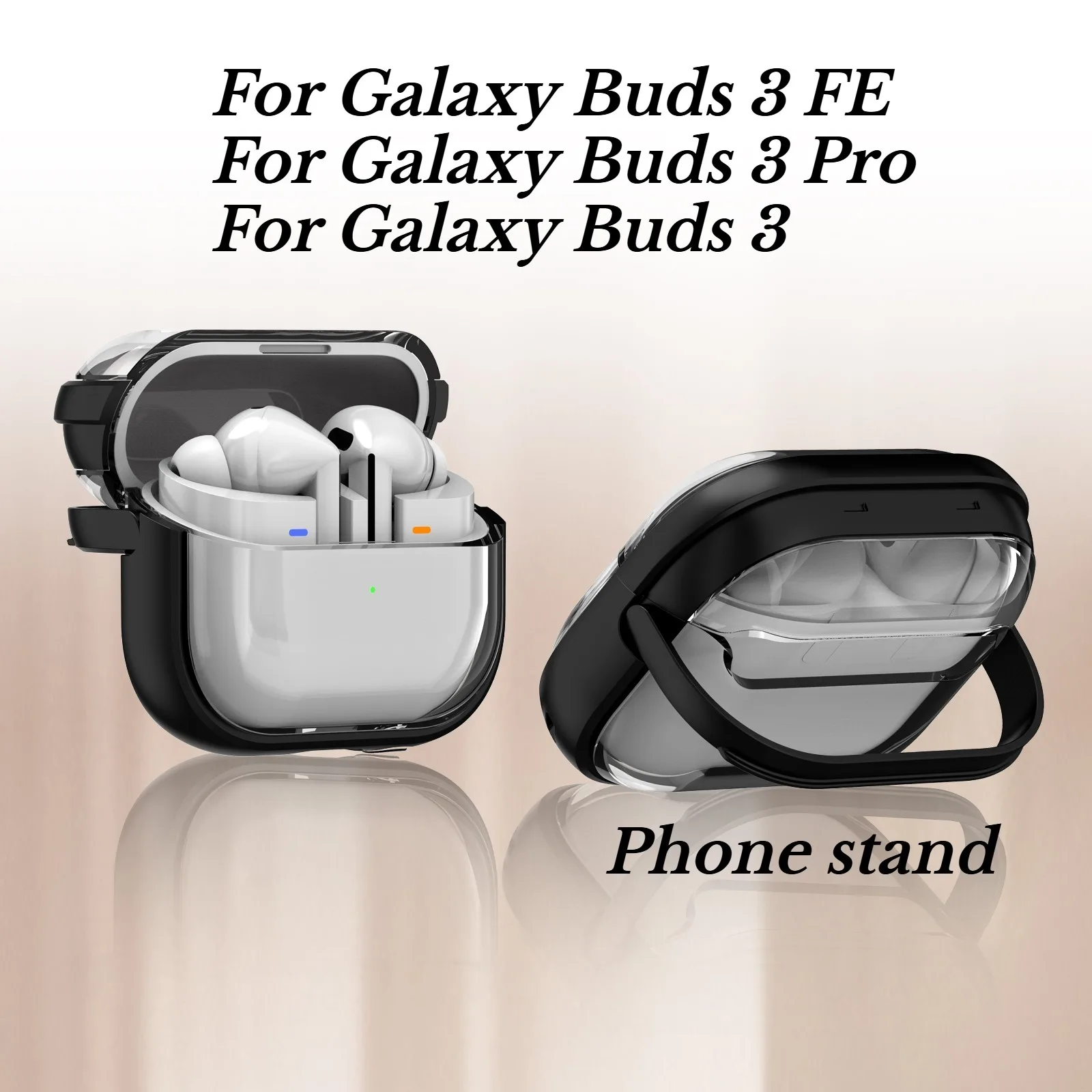 The bracket prevents it from falling off For Samsung Galaxy Buds 3 Pro Cases Transparent Protect Cover For Buds 3 or Buds 3 FE