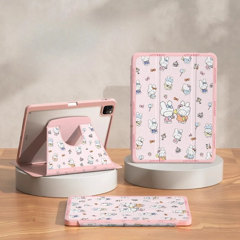 

Чехол Hello Kitty для iPad Funda iPad A16 Pro 3 4 11 дюймов Air 3 4 5 Чехол для планшета ipad 10, 11-го поколения с держателем для ручки