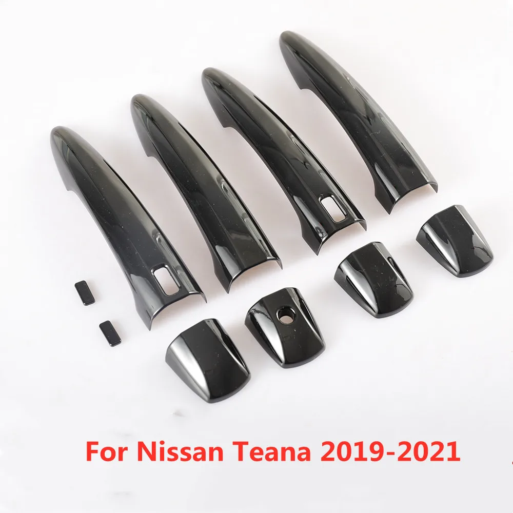 Glossy Black Car Exterior Door Handle Sticker Cover Moulding Trim for Nissan Teana 2019 2020 2021 Styling