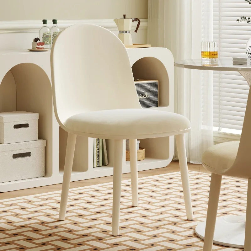 

Cream Style Dining Chair Household Plastic Relaxing Modern Dining Chairs Simplicity Restaurant Backrest Cadeira Home Furniture