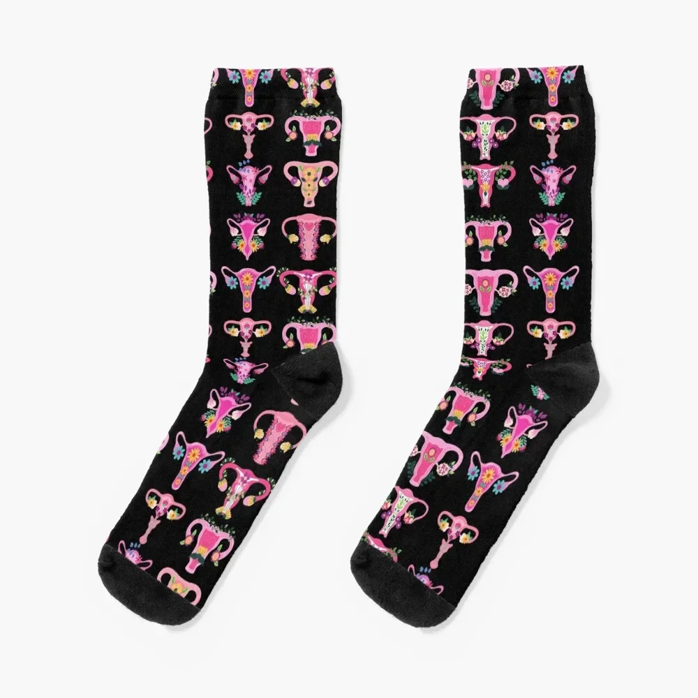 Feminist Uterus Pattern Socks floor happy Men Socks Luxury Brand Women's