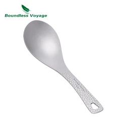 Boundless Voyage Titanium Spoon Camping Travel Soup Spoon Outdoor Cutlery with Big Bowl Lightweight Flatware Portable Tableware
