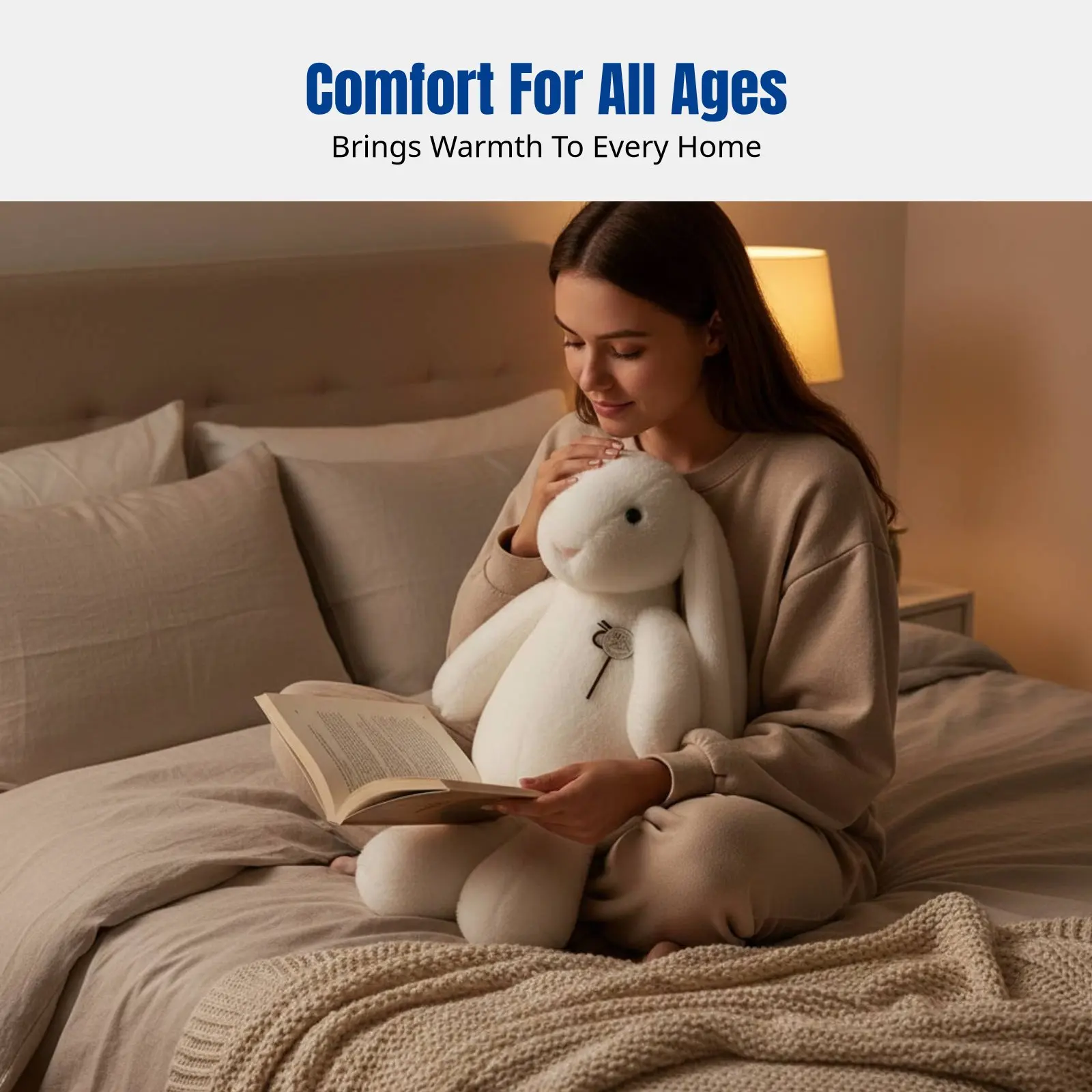 

Long-Eared Hare Plush Toy, Soft Stuffed Hare Pillow, Cuddly Sleep Friend, Large, Cute Gift for Friends and Children