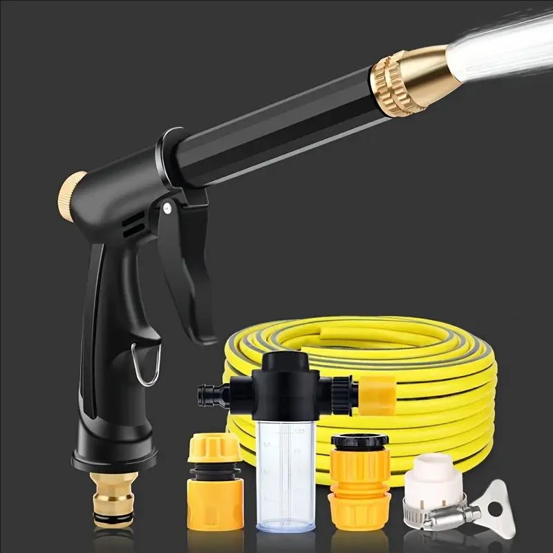 

High Pressure Garden Hose With Spray Gun - Made of Stretchable And Durable Alloy Steel, Suitable for car Washing And lawn Care