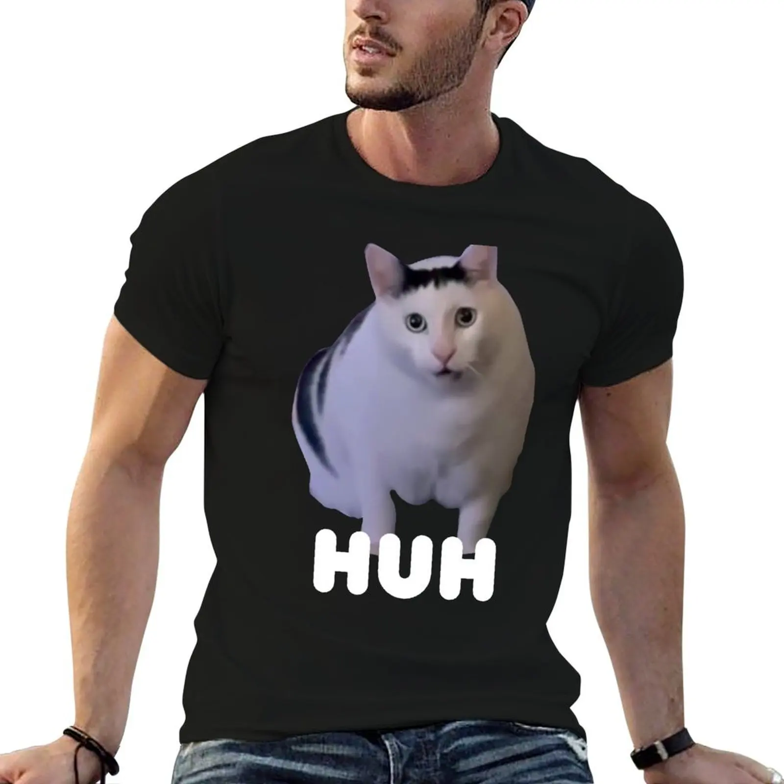 

Huh Cat Meme T-Shirt t shirts for man pack white t shirt man casual T-Shirt