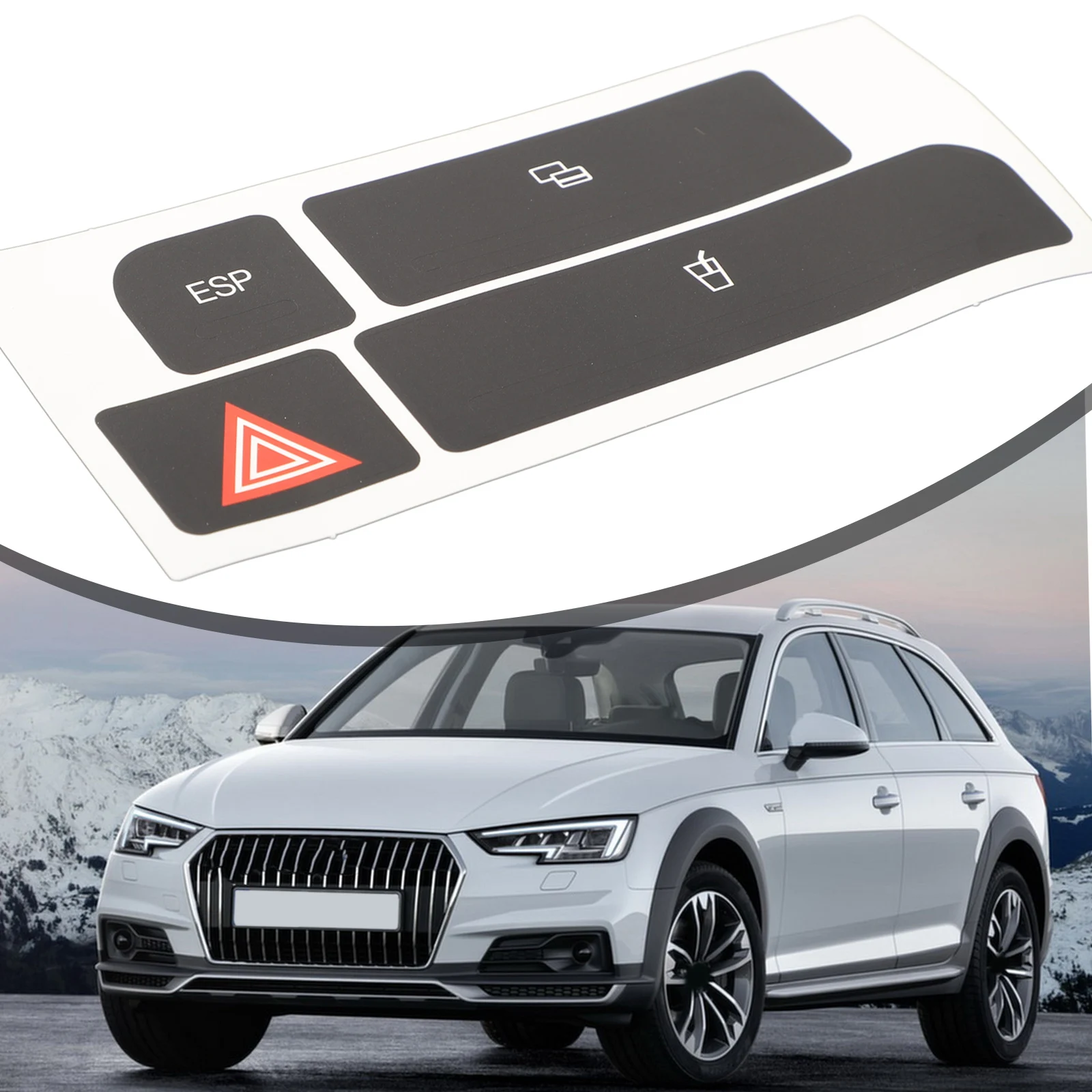 

1 Set Car Button Repair Decal Stickers Cup Holder Decals High Grade Vinyl Push Button Protector For A4 2004-2006