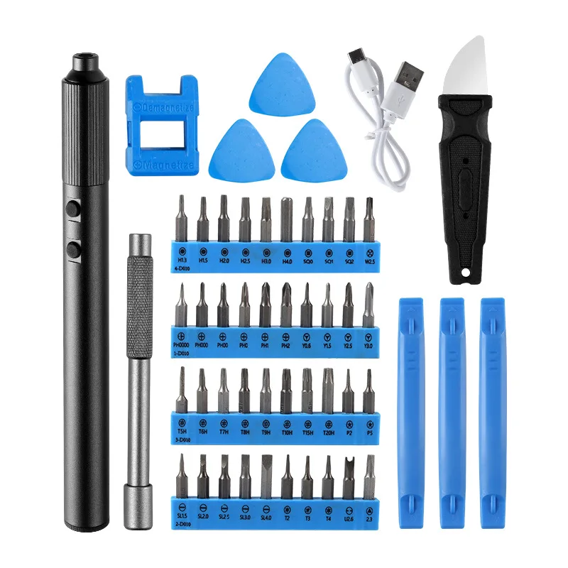 Cross-mirror rechargeable lithium battery 49IN1 precision multi-purpose replaceable batch driver electric screwdriver set