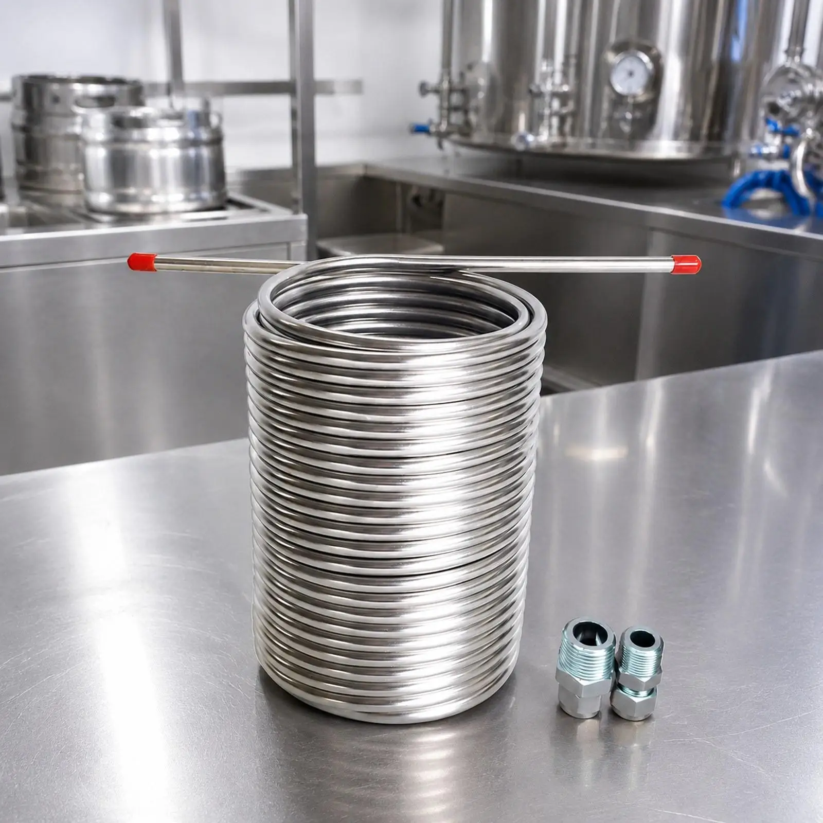 Tubing Coil 304 Stainless Steel Immersion Wort Chiller Long Length Double Coil Efficient Water Cooler for Insulated Beer Setups