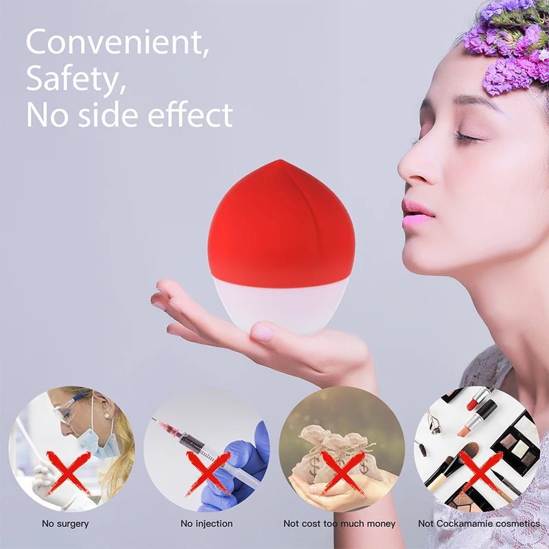 Silicone Lip Plumper Lip Enhancer Manual Pressing Device Vacuum Suction Lips Plumper Lasting Sexy Bigger Thicker Plump Beautiful