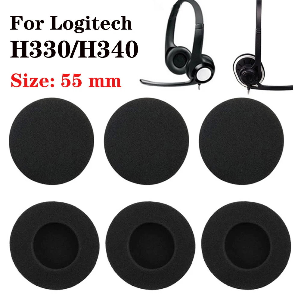 

55mm Ear Pads for Logitech H330 H340 Earmuffs Sponge Cover Earphone Earpads Replacement Headphones Covers Accessories