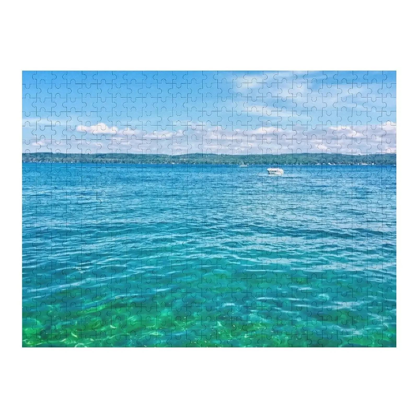

Boating on Torch Lake Jigsaw Puzzle For Children Custom Gift Puzzle