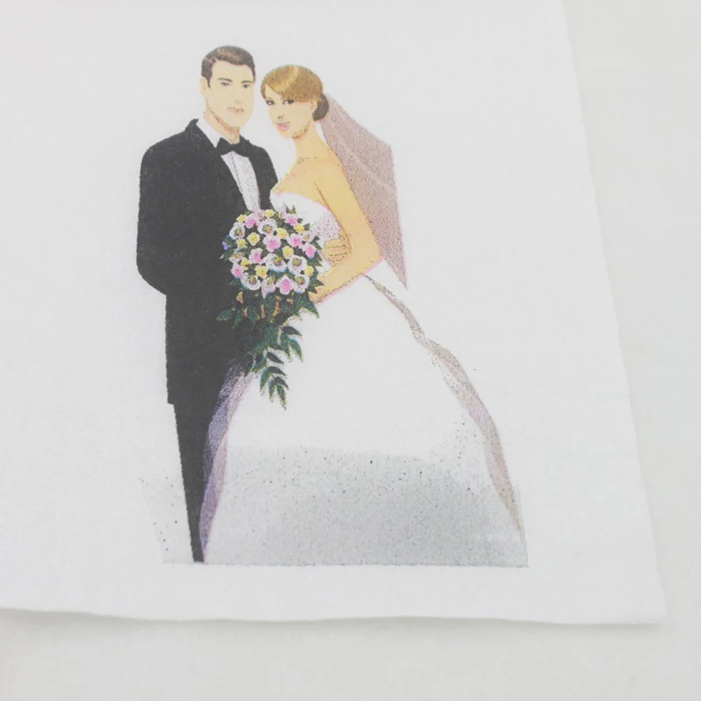 

100Pcs Printing Wedding Napkins Colorful Pattern Disposable Paper Napkins Facial Tissue Party Supplies for Wedding Banquet