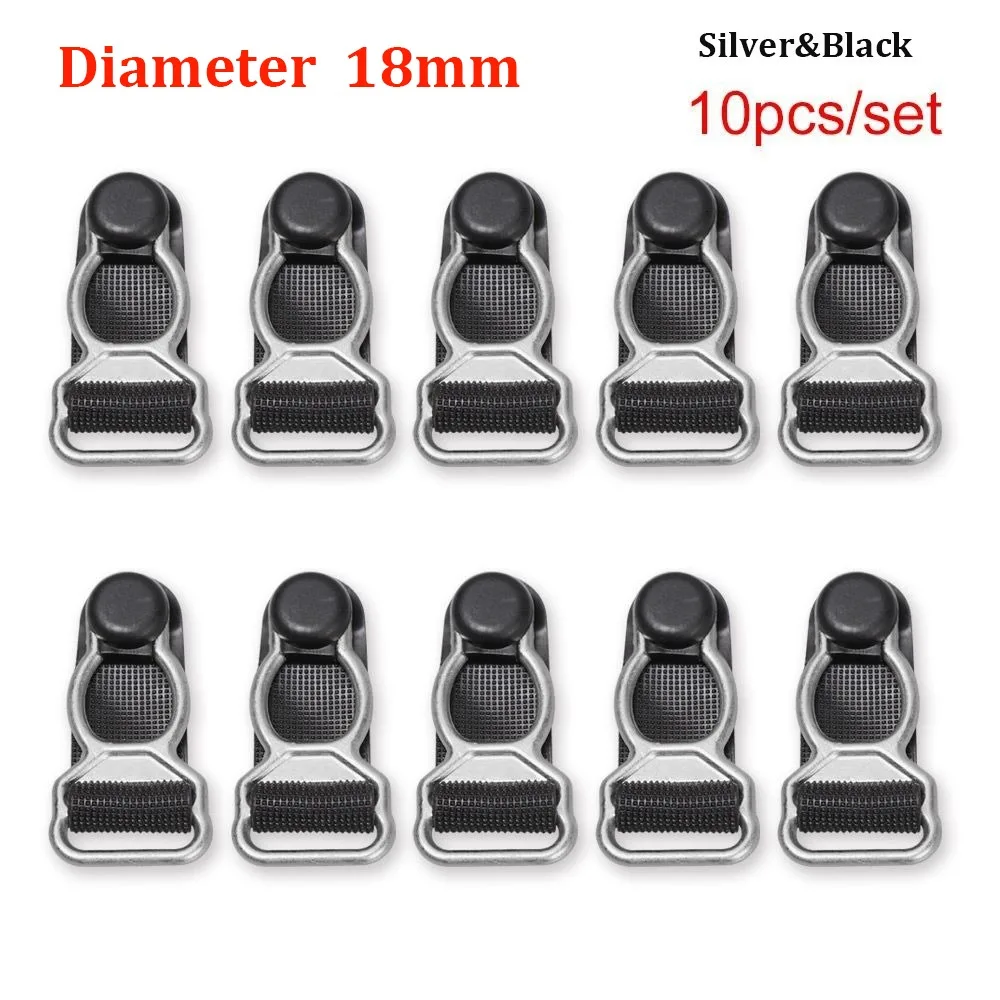 10pcs 10mm/12mm/18mm Corset Leg Garter Belt Clip Nylon Lightweight Hosiery Stocking Grips Black White Red Suspender Ends Hooks