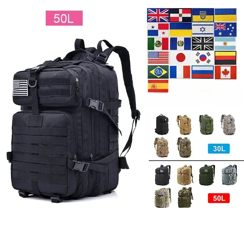 

For 30L/50L Multifunctional Bag Military 900D Military Hiking Bag Waterproof Rucksacks Army Outdoor Camping Trekking Hunting Bag