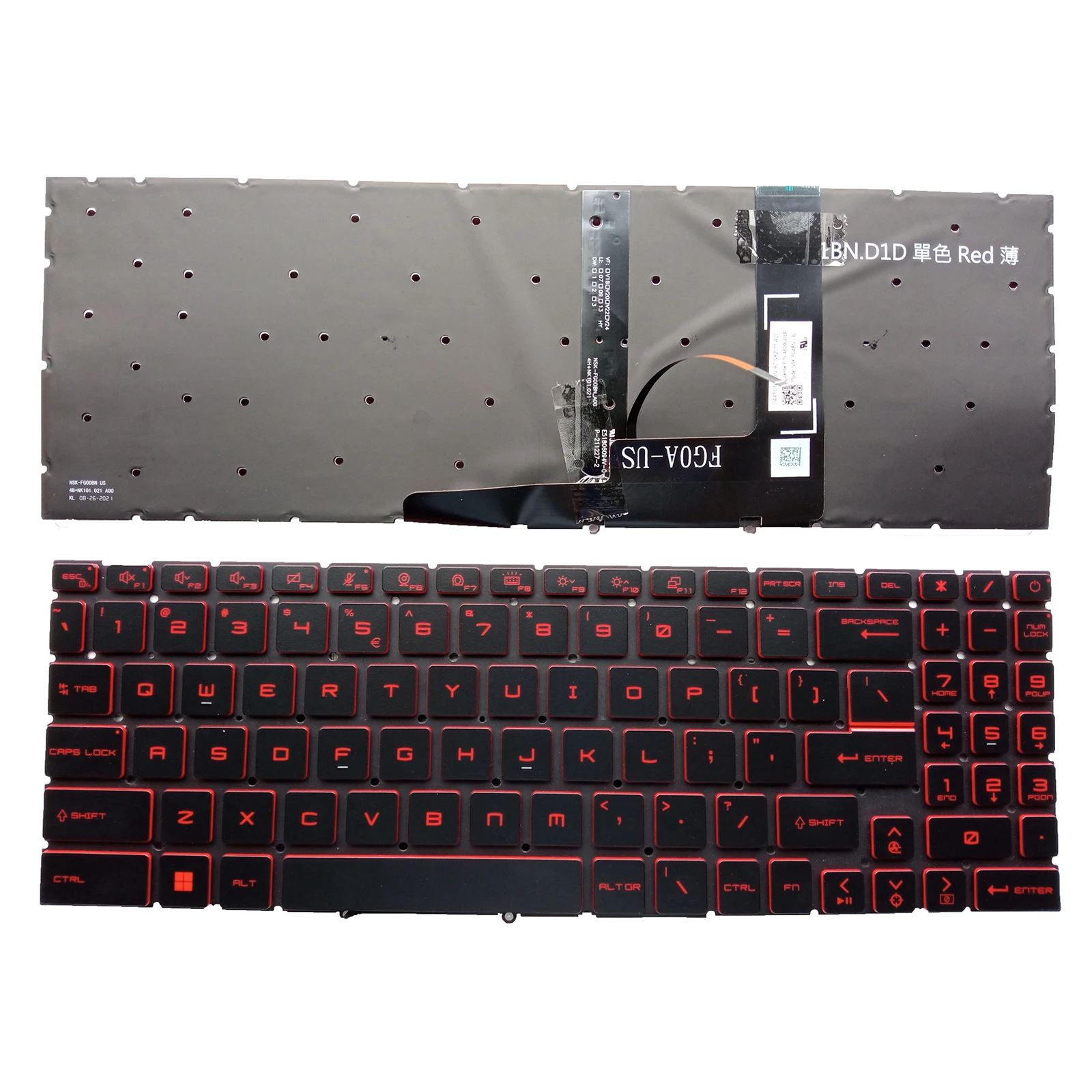 

New For MSI GF66 MS-1582 GF76 GL76 GL66 MS-17L1 MS-17H3 US Laptop Red Backlit Keyboard