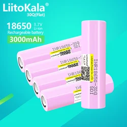 5PCS LiitoKala INR18650 30Q 3.7V Rechargeable Li-Ion Battery 30A Discharge For Samsung INR18650 Flashlight Car LED lights Lamps