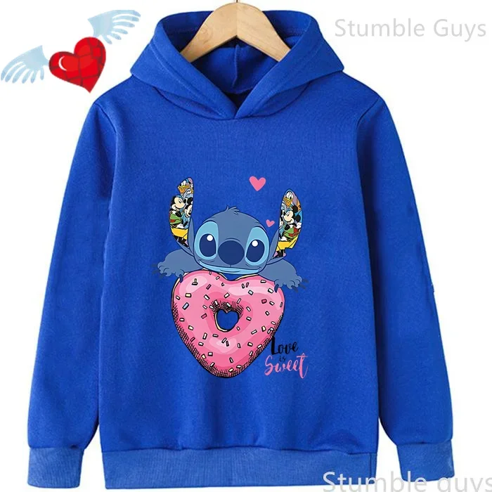 أطفال 3-12Y الخريف ديزني غرزة Kawaii البلوز Trucksuit الدافئة المألوف الأولاد ملابس الفتيات