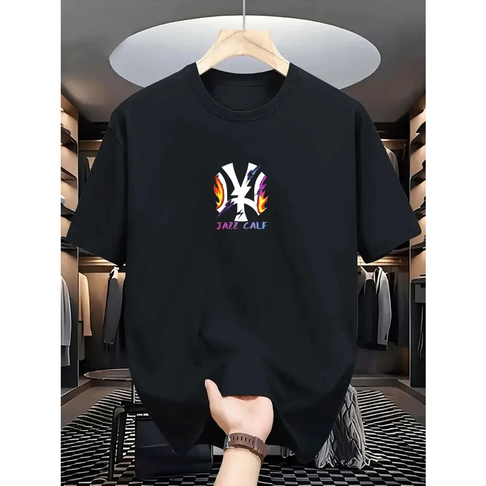 2026 Sommer Herren Bequemes Lässiges Lockeres Logo-Muster Bedrucktes Sport-Rundhals-Kurzarm-T-Shirt