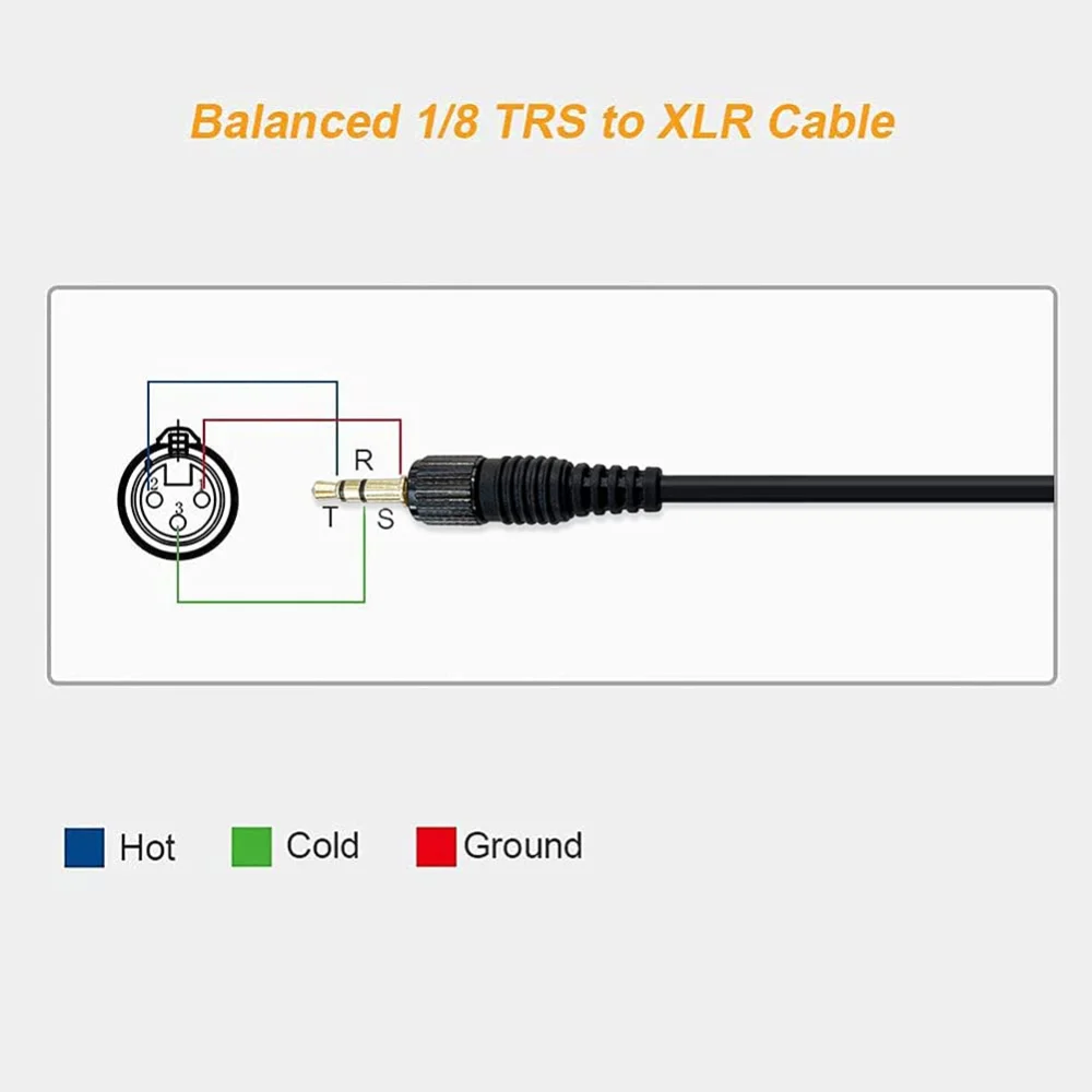 Replacement Locking 3.5mm Aux TRS XLR Balanced Cable For Sennheiser Pro Audio EW 112P G4 G4–A G4–A1 G4–G Lavalier Microphone