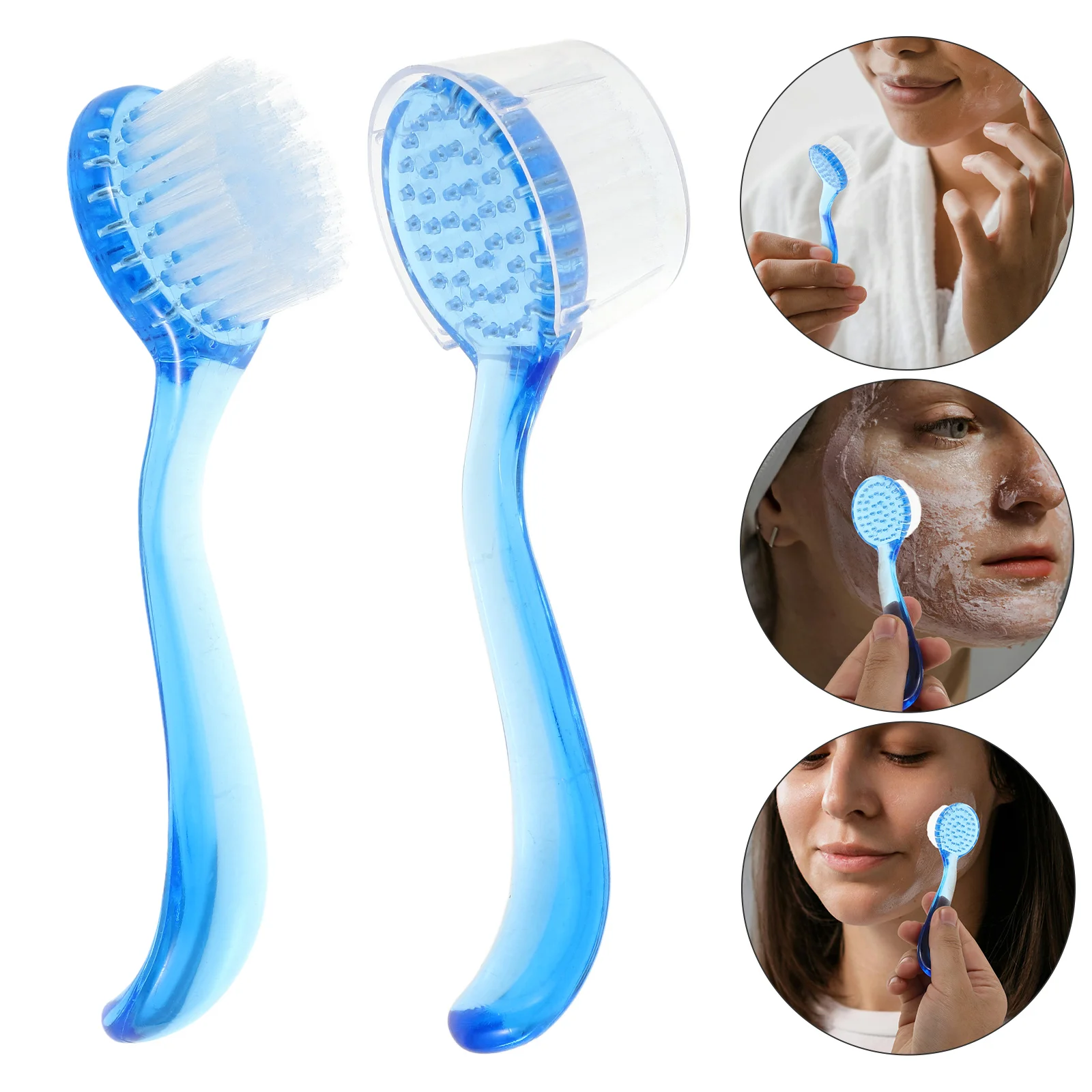 4 PCS Clean Man Pimple Tool Exfoliating Facial Cleansing Brush Cleaning Scrubber