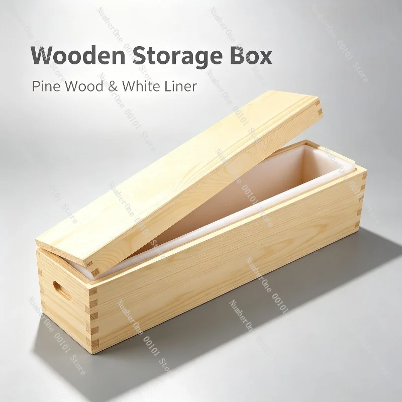Narrow Wooden Soap Mold Silicone Flexible Rectangular, DIY Handmade Soap Making Tool with Wood Box for Cold Process