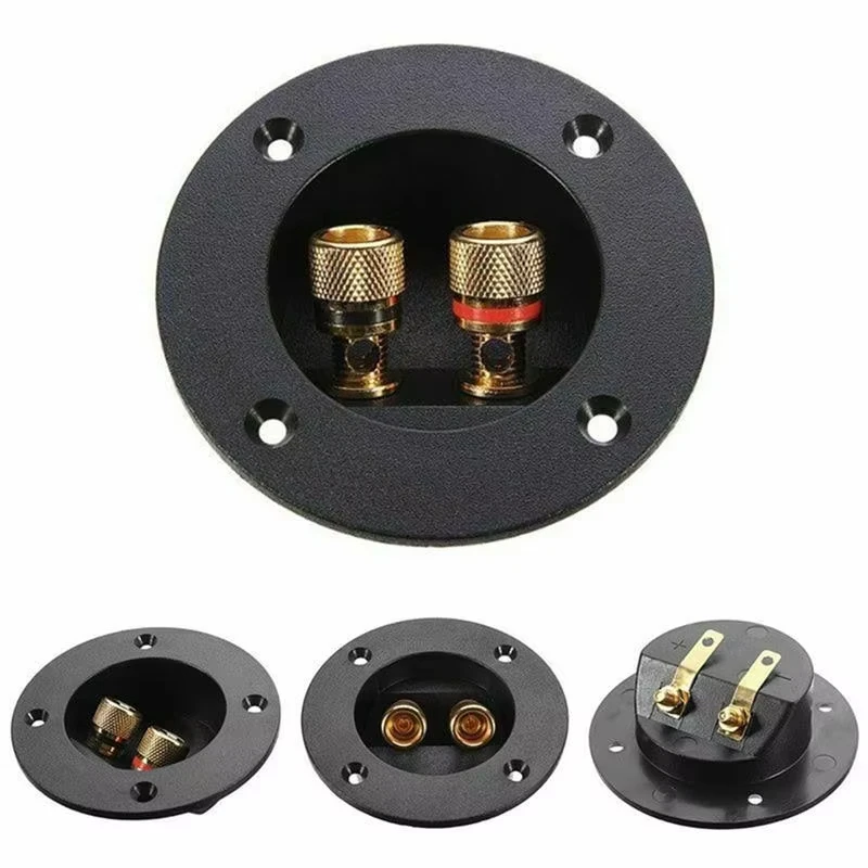 1pc Car Stereo Speaker Terminal Board Round Double Binding Post Screw Connector Subwoofer Plug Car Accessories