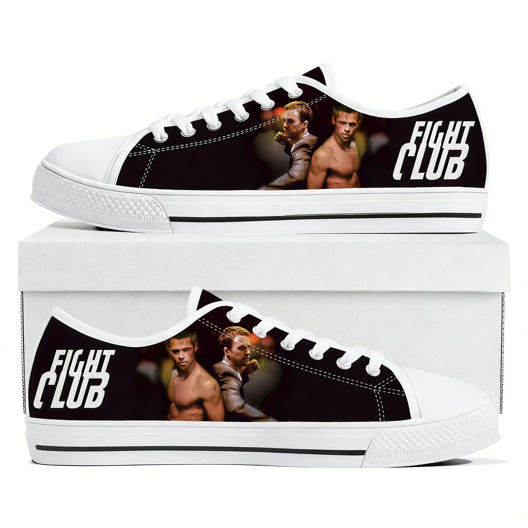 

Fight Club Brad Pitt Movie Low Top Sneakers Mens Womens Teenager Canvas High Quality Sneaker Casual Custom Shoes Customize Shoe