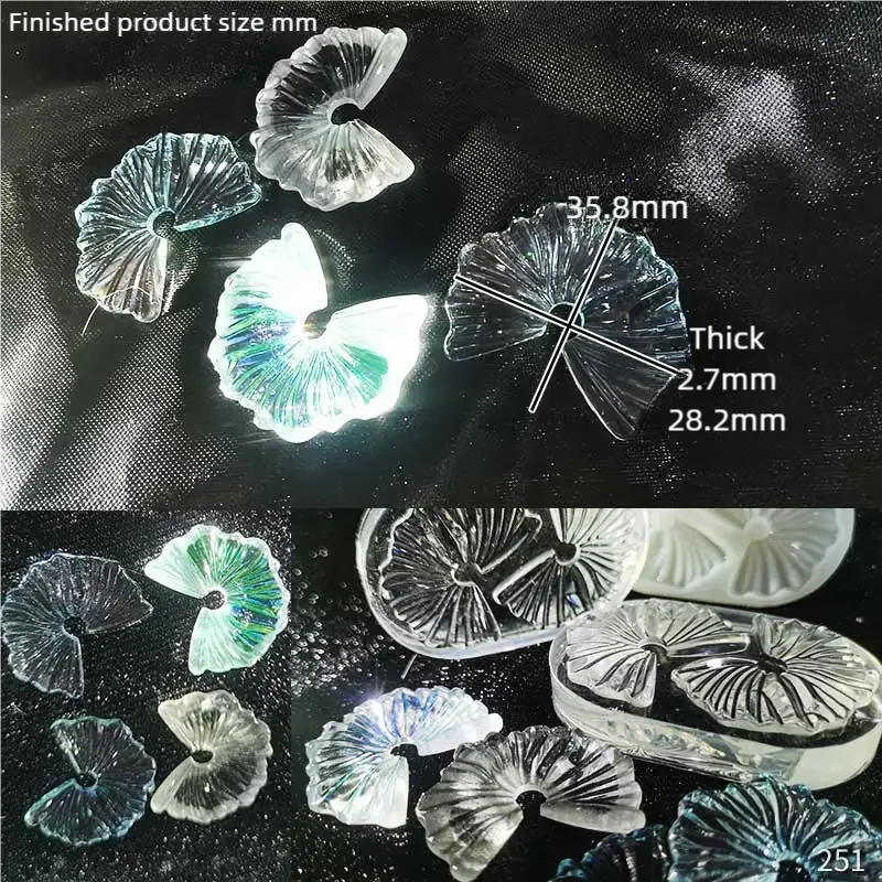 DIY Handcraft Mini Fan shape ripple Epoxy Resin Mold Food Play Miniature Pinching Mould Epoxy Resin Mold UV Resin Moldse