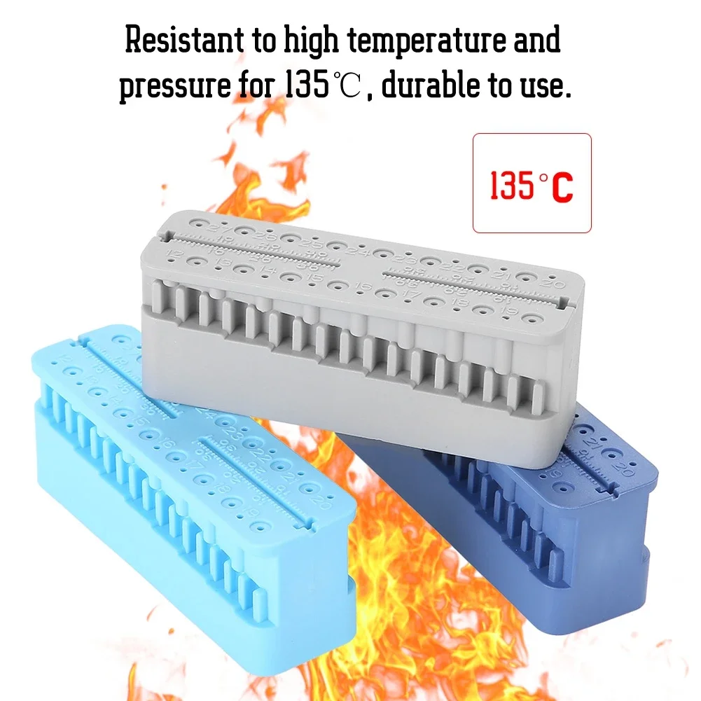 Root Canal Dental Measuring Block High Temperature Sterilization Files Measuring Tools Endodontic Double Scale Ruler Test Board