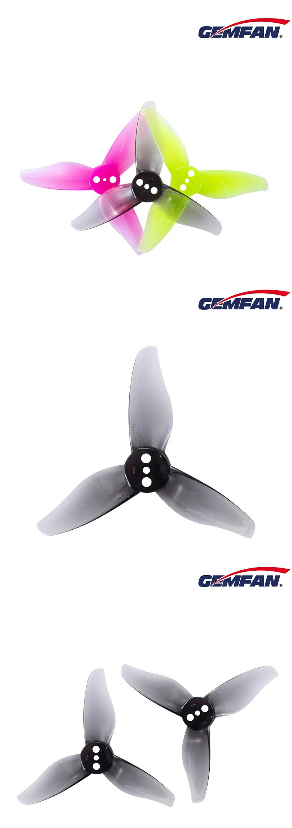 4 Paar Gemfan Hurricane 2023 2X2.3X3 3-Blatt Toothpick Propeller 1mm 1.5mm für RC FPV Racing Freestyle 2-Zoll Toothpick Drohnen – Detail 1